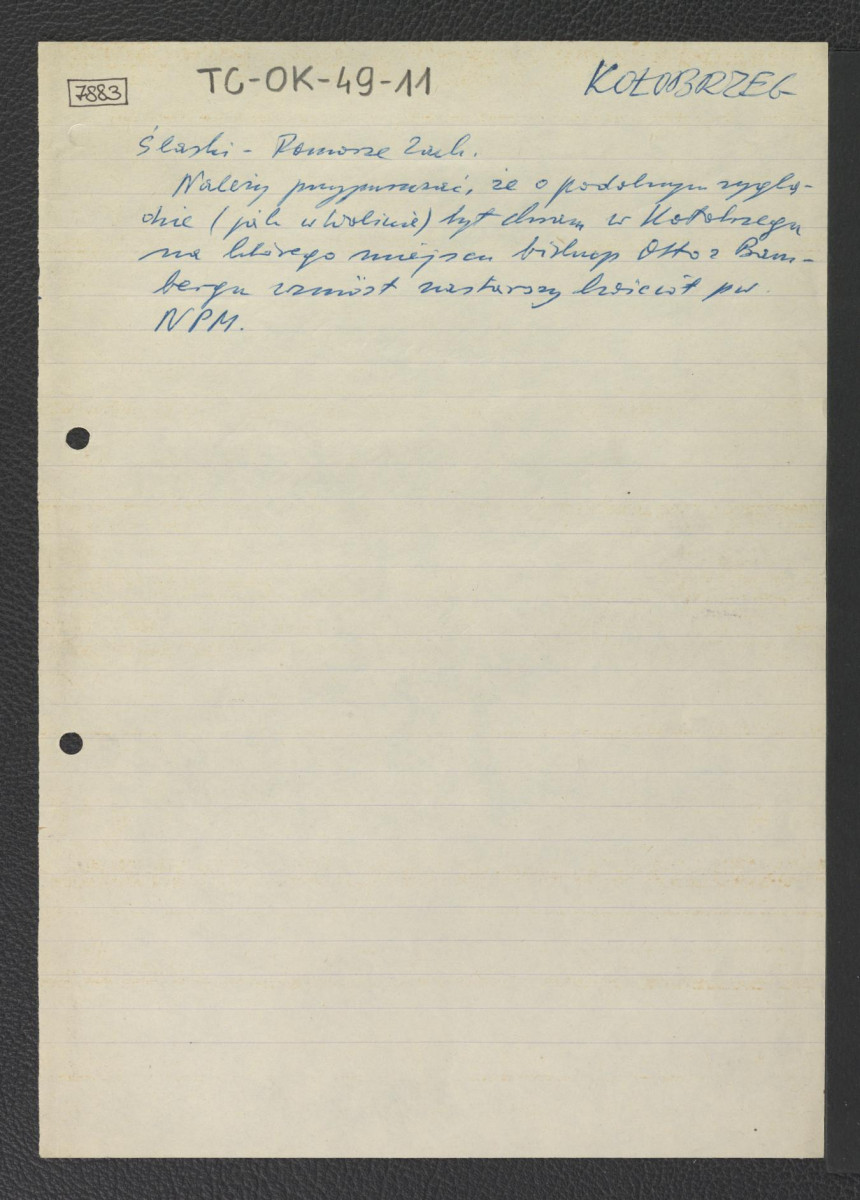 odsyłacz do Śląski Kazimierz, Pomorze Zachodnie. Nasza ziemia ojczysta, Poznań 1960 wzmiankujący hipotetyczne podobieństwo architektury miejscowego sanktuarium do świątyni na Wolinie , skan 1