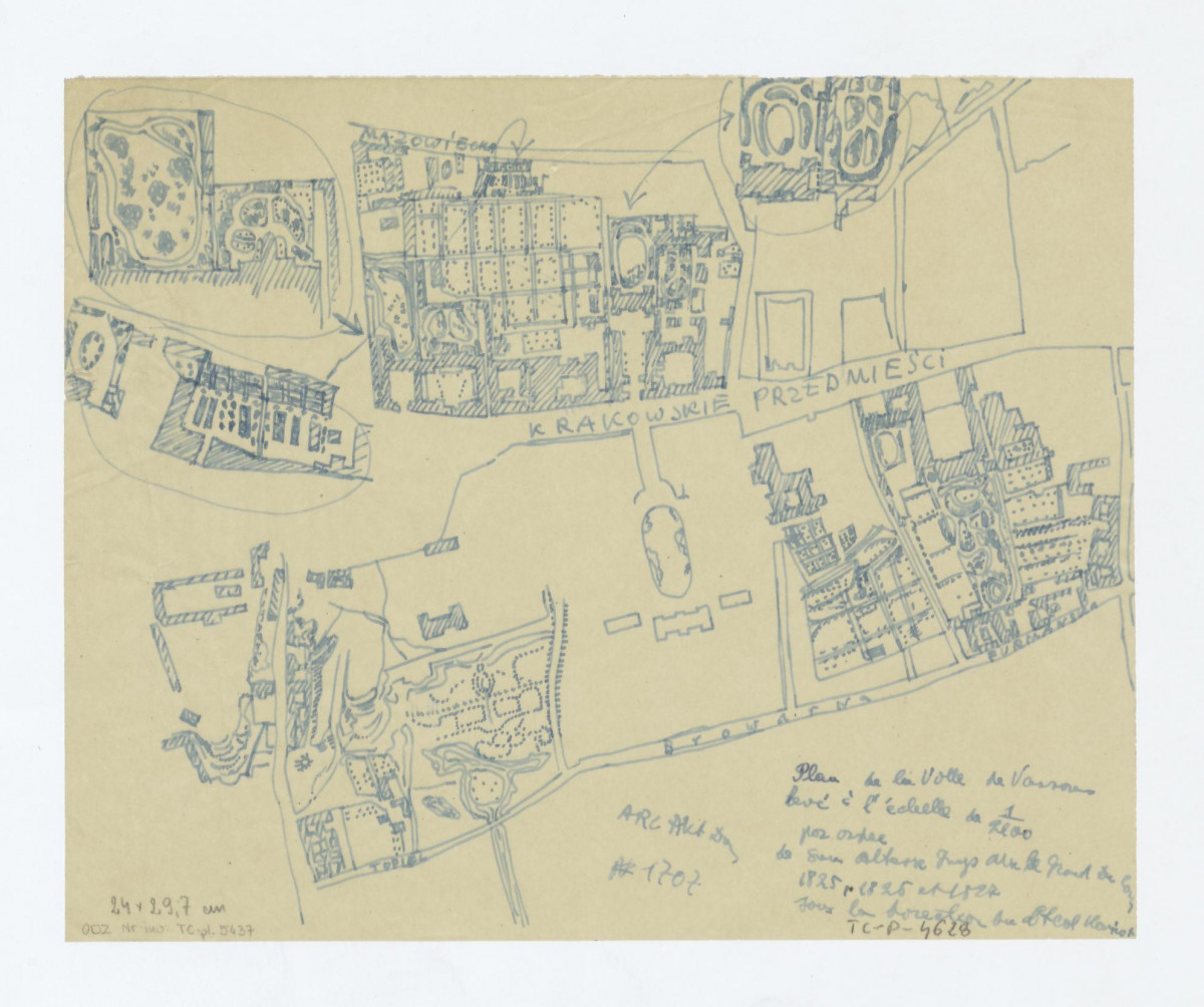 plan terenów przyległych do Krakowskiego Przedmieścia ograniczonych od wschodu ul. Browarną, od zachodu ul. Mazowiecką, skan 1