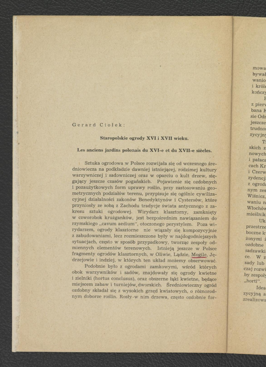 nadbitka ze „Sprawozdań Towarzystwa Naukowego” zawier. tekst autorstwa Gerarda Ciołka pt. Staropolskie ogrody XVI i XVII w., skan 2