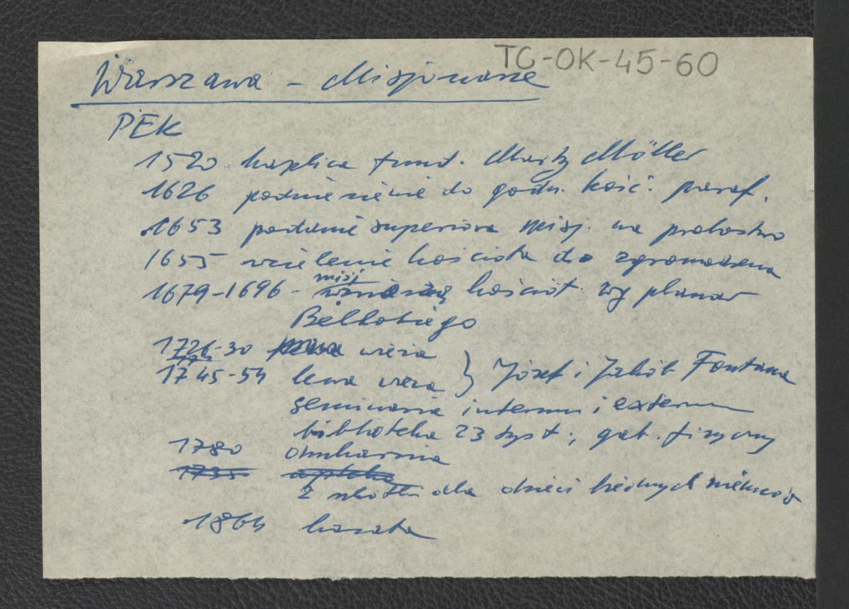 wypis z Podręczna Encyklopedia Kościelna, red. ks. Zygmunt Chełmicki, t. I-XLIV, Warszawa, 1904-1916 zawierający ważniejsze daty w dziejach miejscowego klasztoru , skan 1