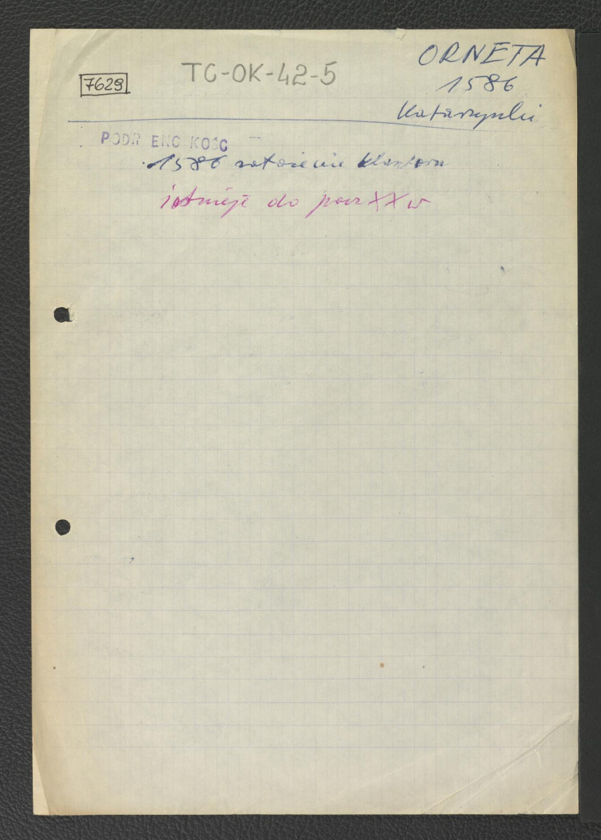 odsyłacz do Podręczna Encyklopedia Kościelna, red. ks. Zygmunt Chełmicki, t. I-XLIV, Warszawa, 1904-1916 wzmiankujący założenie miejscowego klasztoru w 1586 r. oraz jego funkcjonowanie do początku XX w., skan 1