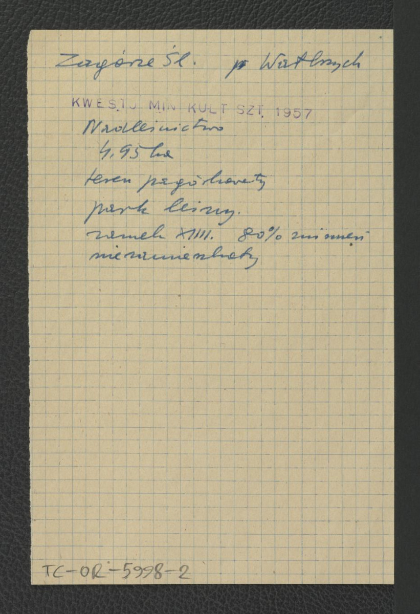 wypis z Kwestionariusz Ministerstwa Kultury i Sztuki z 1957 r. , skan 1