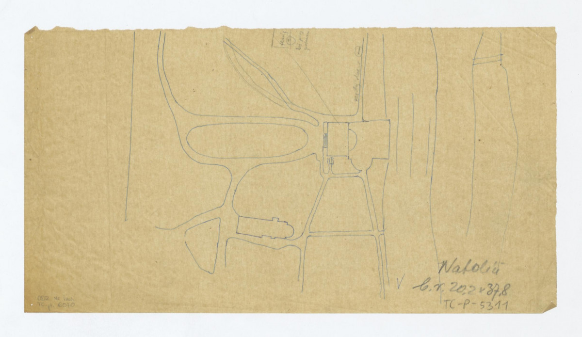 Natolin-odrys ciągów komunikacyjnych wokół pałacu, skan 1