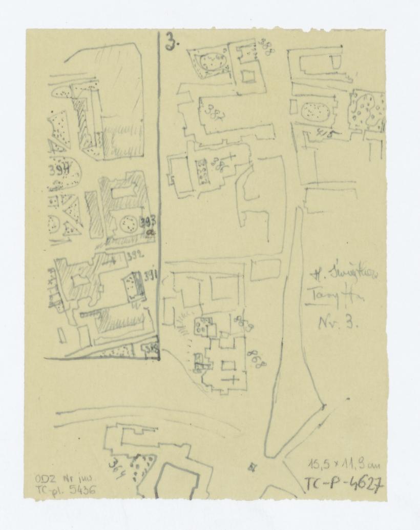 Krakowskie Przedmieście - przerys z M. Świątkowski, Taryffa domów, Warszawa 1852, Nr 3, skan 1
