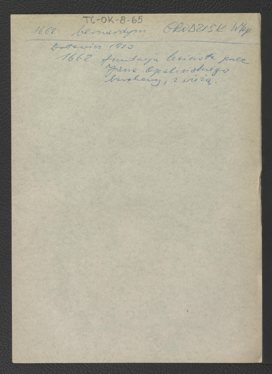 odsyłacz do Orłowicz Mieczysław, Przewodnik po Poznańskiem, Lwów-Warszawa 1921 wzmiankujący ufundowanie miejscowego kościoła w 1662 przez Jana Opalińskiego , skan 1