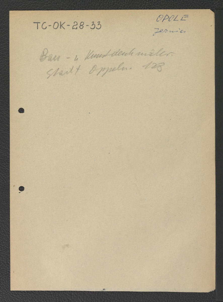 odsyłacz do Die Bau-und Kunstenkmaler de Schlesiens. Kandkreis Tos-Gleiwitz, 1943, s. 128                                                                                                  , skan 1