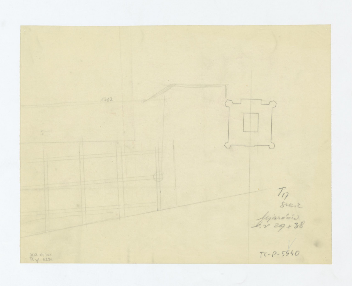 Ujazdów-szkicowa rekonstrukcja alej ogrodu według materiałów archiwalnych, skan 1