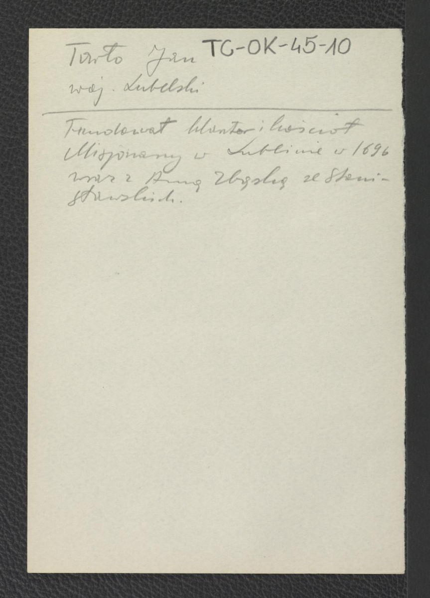 notatka dotycząca wojewody lubelskiego Jana Tarły, fundatora miejscowego klasztoru , skan 1