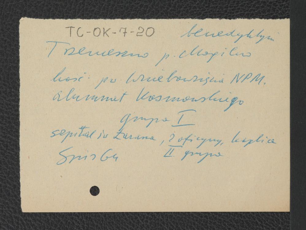 karta o charakterze brudnopisu wzmiankująca miejscowy kościół pod wezwaniem Najświętrzej Marii Panny, skan 1