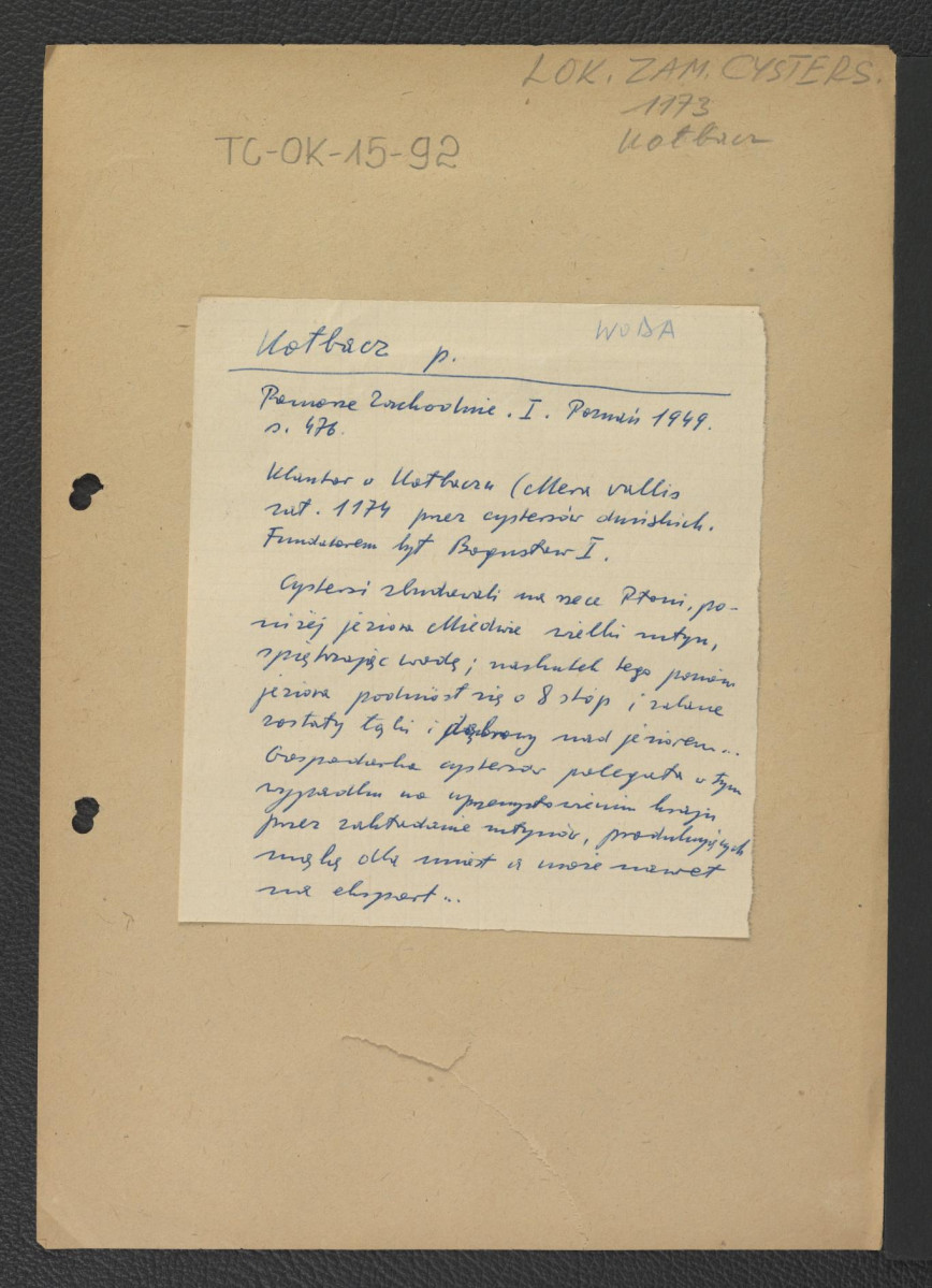 wypis z Pomorze Zachodnie, red. Janusz Deresiewicz, część 1, Poznań 1949, strona 476 dotyczący miejscowego klasztoru zaistniałego w 1174 roku przez duńskich cystersów wspomaganych przez księcia Bogusława I, skan 1