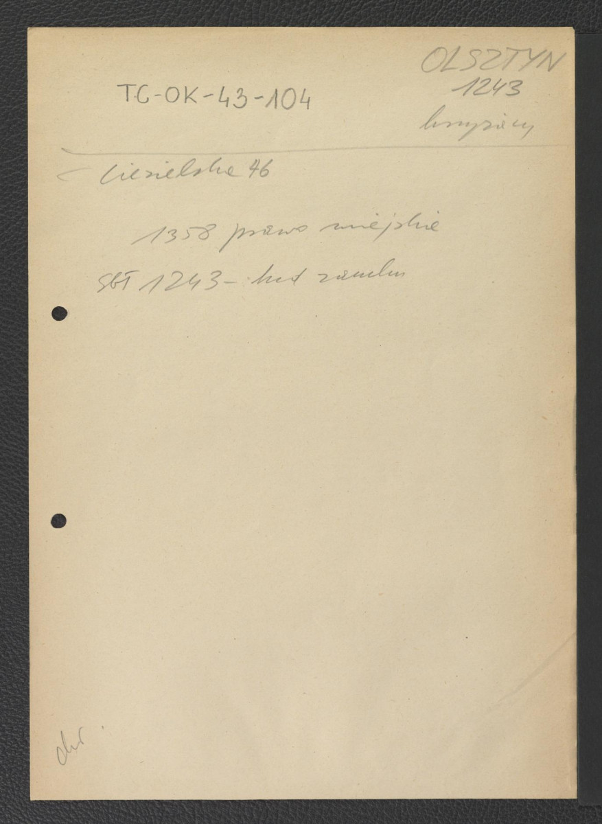 odsyłacze do Ciesielska Karola, W zasięgu krzyżackiego miecza, Warszawa 1961, s. 91 oraz Słownik Geografii Turystycznej Polski t. I, Warszawa 1959 wzmiankujące nadanie praw miejskich w 1358 r. oraz budowę zamku w 1243 r., skan 1