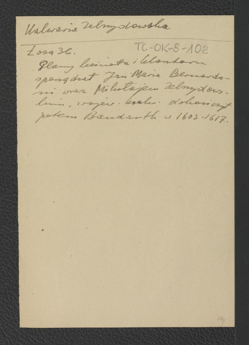 wypis z Łoza Stanisław, Słownik architektów i budowniczych Polaków oraz cudzoziemców w Polsce pracujących, Warszawa 1931, strona 35-36  dotyczący sporządzenia planów kościoła i klasztoru przez Jana Marie Bernardoni z polecenia kasztelana krakowskiego Mikołaja Zebrzydowskiego , skan 1