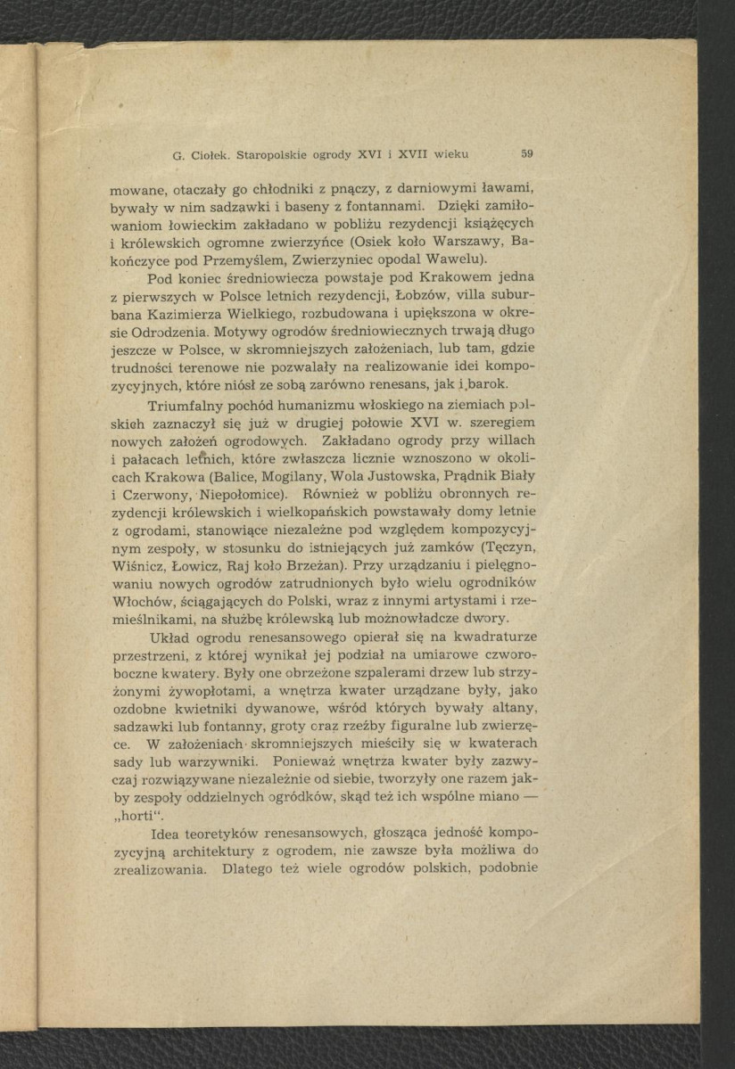 nadbitka artykułu Gerarda Ciołka, Staropolskie ogrody XVI i XVII wieku ze Sprawozdań Towarzystwa Naukowego Warszawskiego, 1947, skan 3