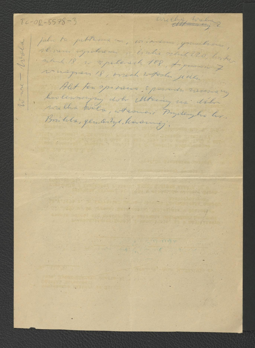 wypis z AGAD Akta różne poz. 412 dotyczący miejscowego pałacu na gruntach należących do Alojzego Brühla; dwie karty , skan 2