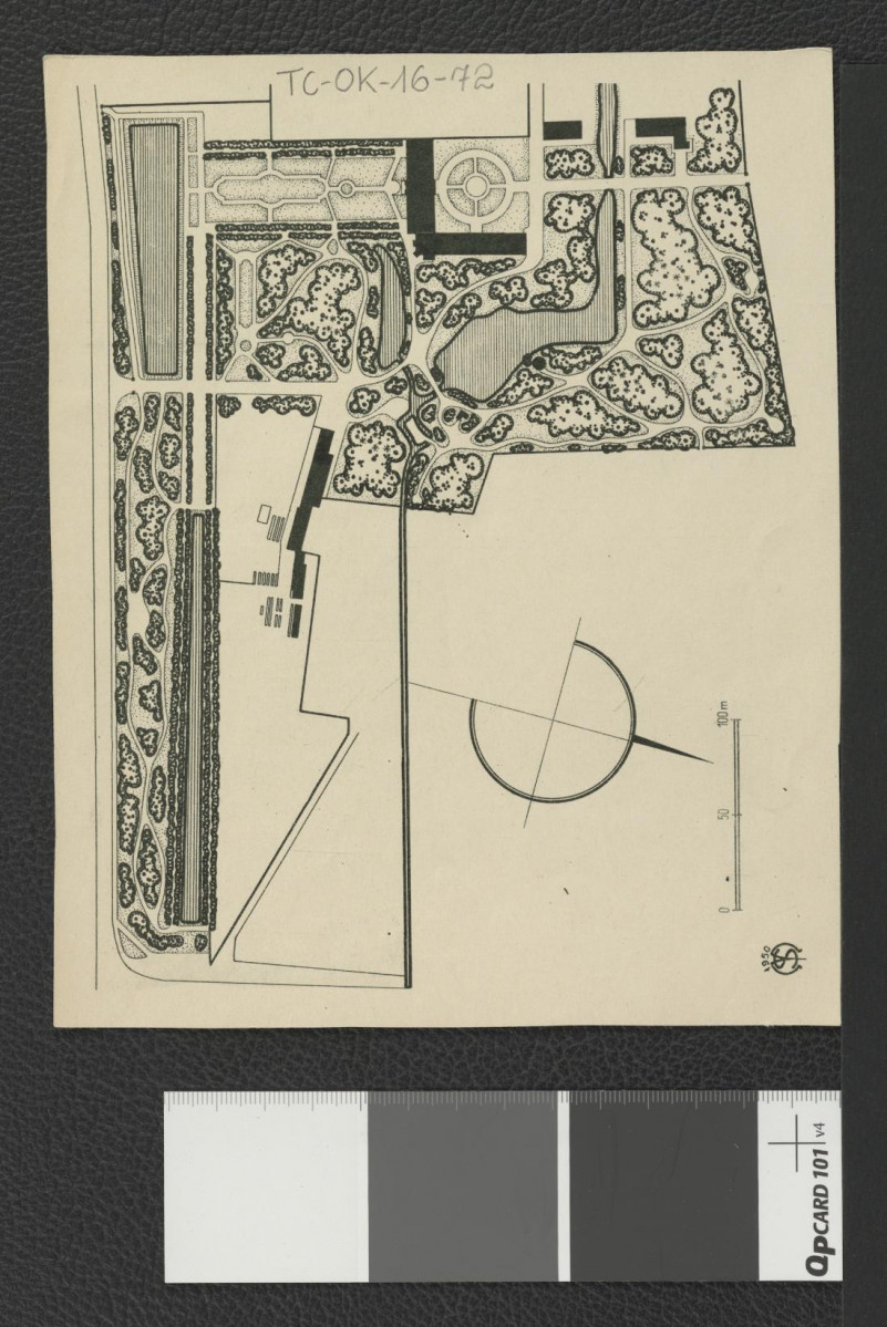 fragment planu miejscowego zespołu klasztornego z 1950 r., skan 1