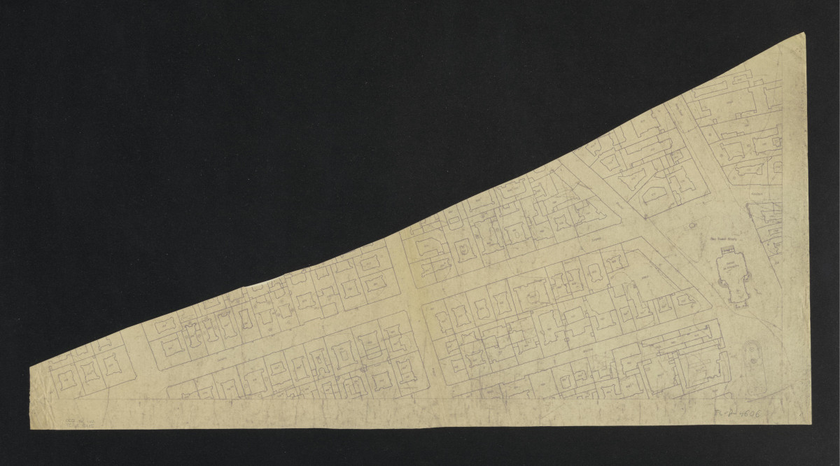 plan miasta Warszawy - sytuacja okolicy Placu Trzech Krzyży - Żurawia (2 sztuki), skan 1