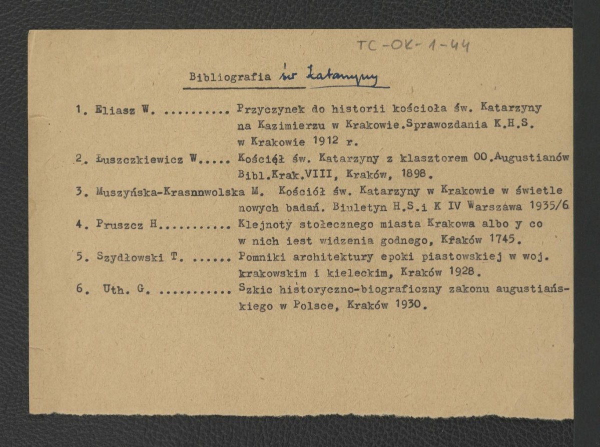 bibliografia kościoła św. Katarzyny , skan 1