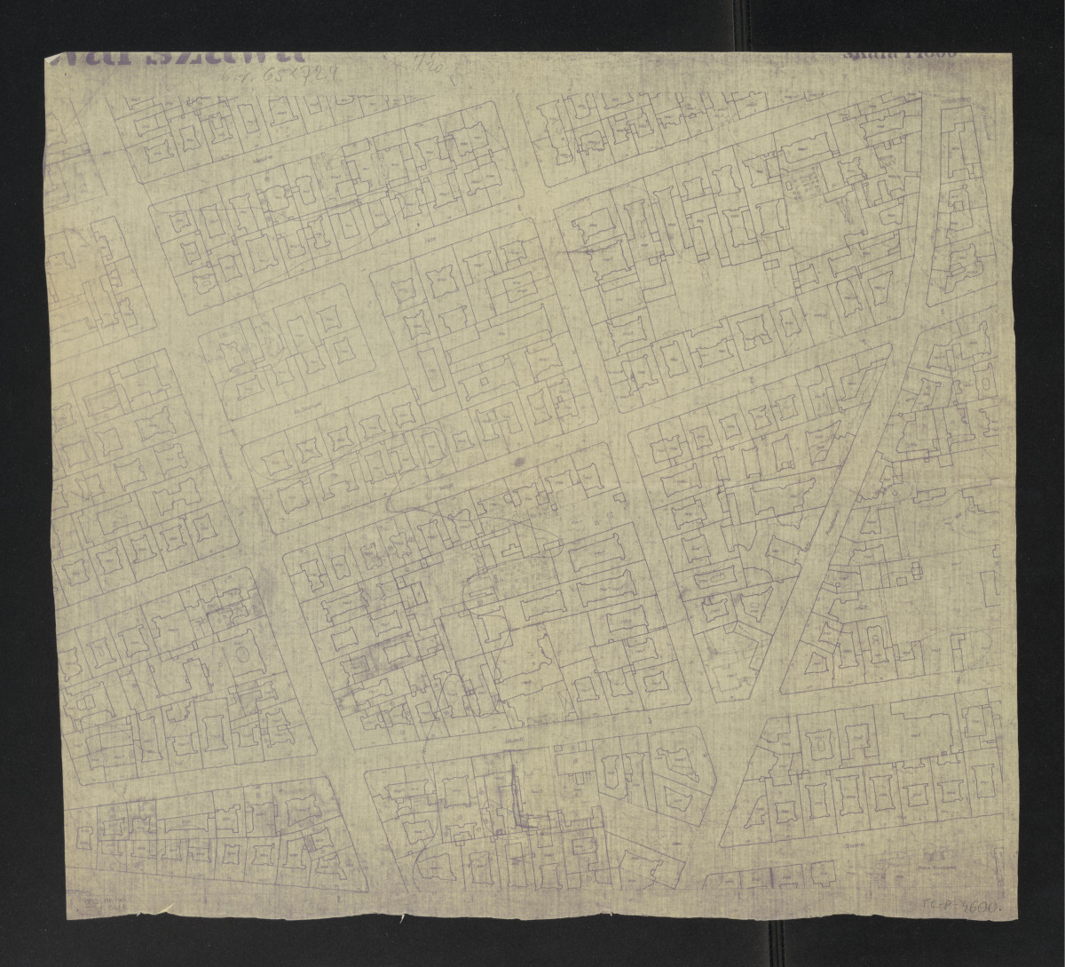 plan miasta warszawy - sytuacja okolic Marszałkowska, Wspólna, Piusa, Mokotowska (2 egzemplarze), skan 1