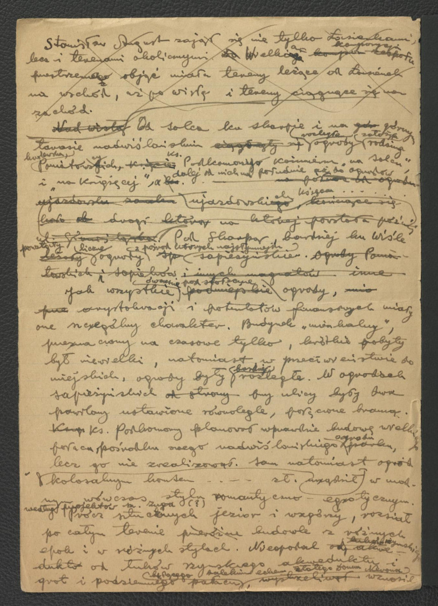 wypis z Tatarkiewicz W., Królikarnia: analiza i dzieje, Warszawa 1938, s. 4, 8-9, 12 zawierający wypiski dotyczące ogrodów w okolicach Warszawy; trzy karty , skan 6
