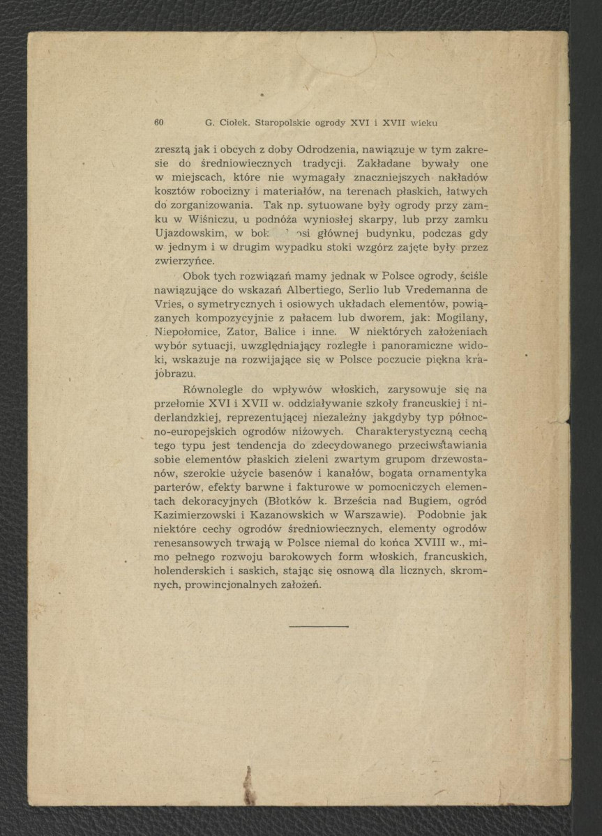 nadbitka ze Sprawozdań Towarzystwa Naukowego Warszawskiego (Wydział II, Rok XL.-1947) zawierająca tekst Gerarda Ciołka pt. Staropolskie ogrody w XVI i XVII wieku, skan 4