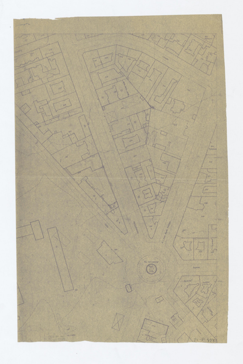 plan miasta - sytuacja okolic Placu Unii Lubelskiej, skan 1