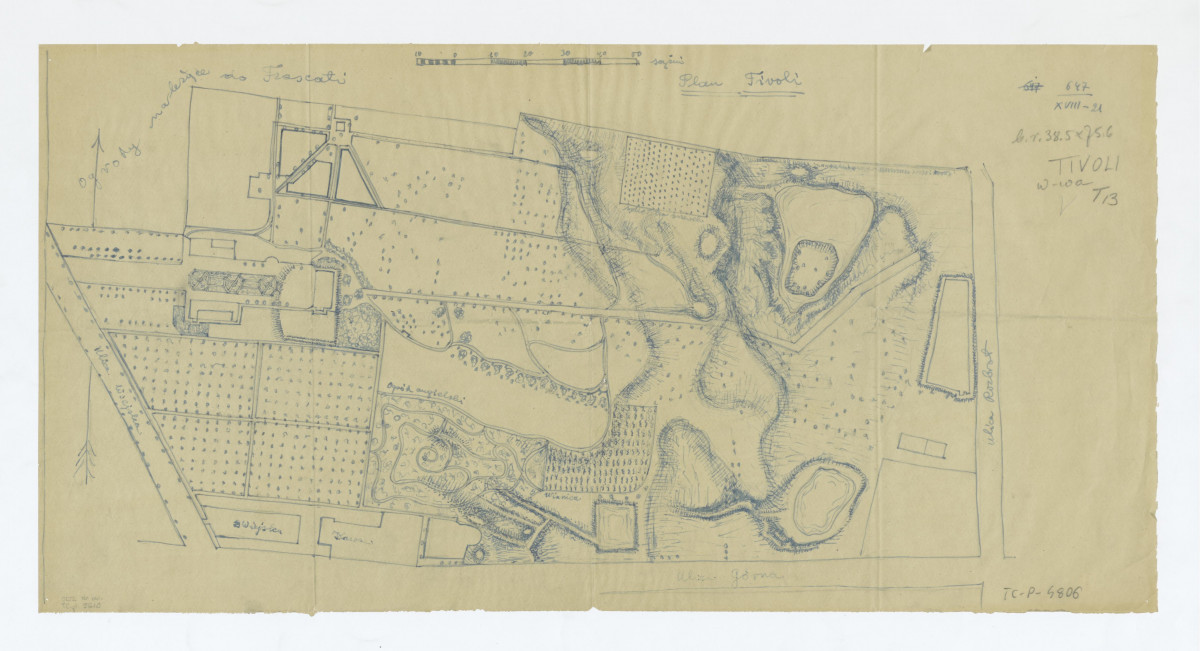 odrys planu sytuacyjnego z materiałów archiwalnych, skan 1