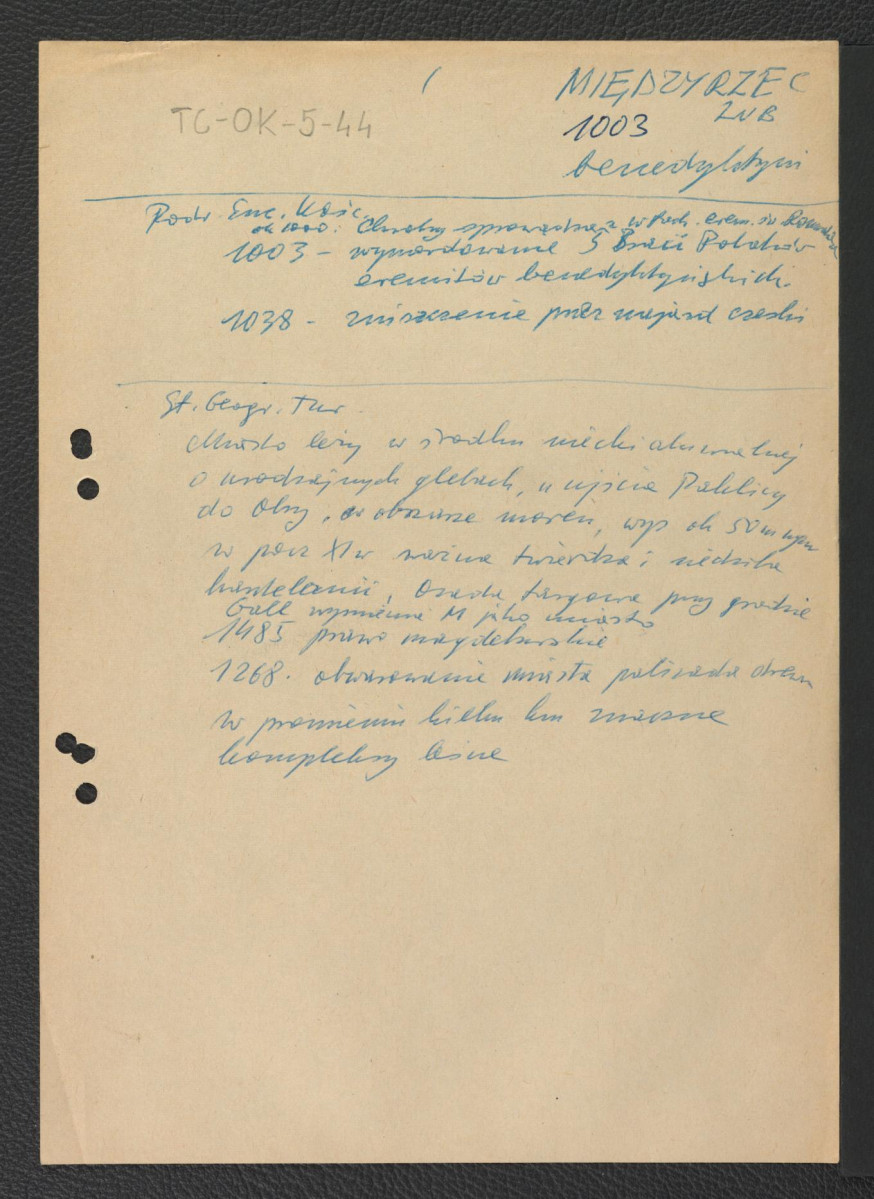 odsyłacz do Podręczna Encyklopedia Kościelna, red. ks. Zygmunt Chełmicki, tom I-XLIV, Warszawa, 1904-1916 wzmiankujący datę zaistnienia eremu oraz jego likwidacji w trakcie najazdu Czechów; Gloger Zygmunt, Encyklopedia Staropolska, Warszawa 1902 oraz Podręczna Encyklopedia Kościelna, red. ks. Zygmunt Chełmicki, tom I-XLIV, Warszawa, 1904-1916 (?) dotyczący usytuowania opactwa wraz z wzmianką o kilku ważniejszych epizodów w dziejach wymienionej miejscowości , skan 1