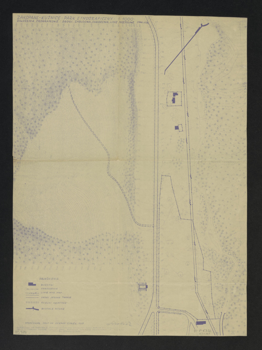 Zakopane - Kuźnice - Park etnograficzny - założenia programowe: drogi, zabudowa, ogrodzenia, linie przesyłowe - stan istniejący, skan 1