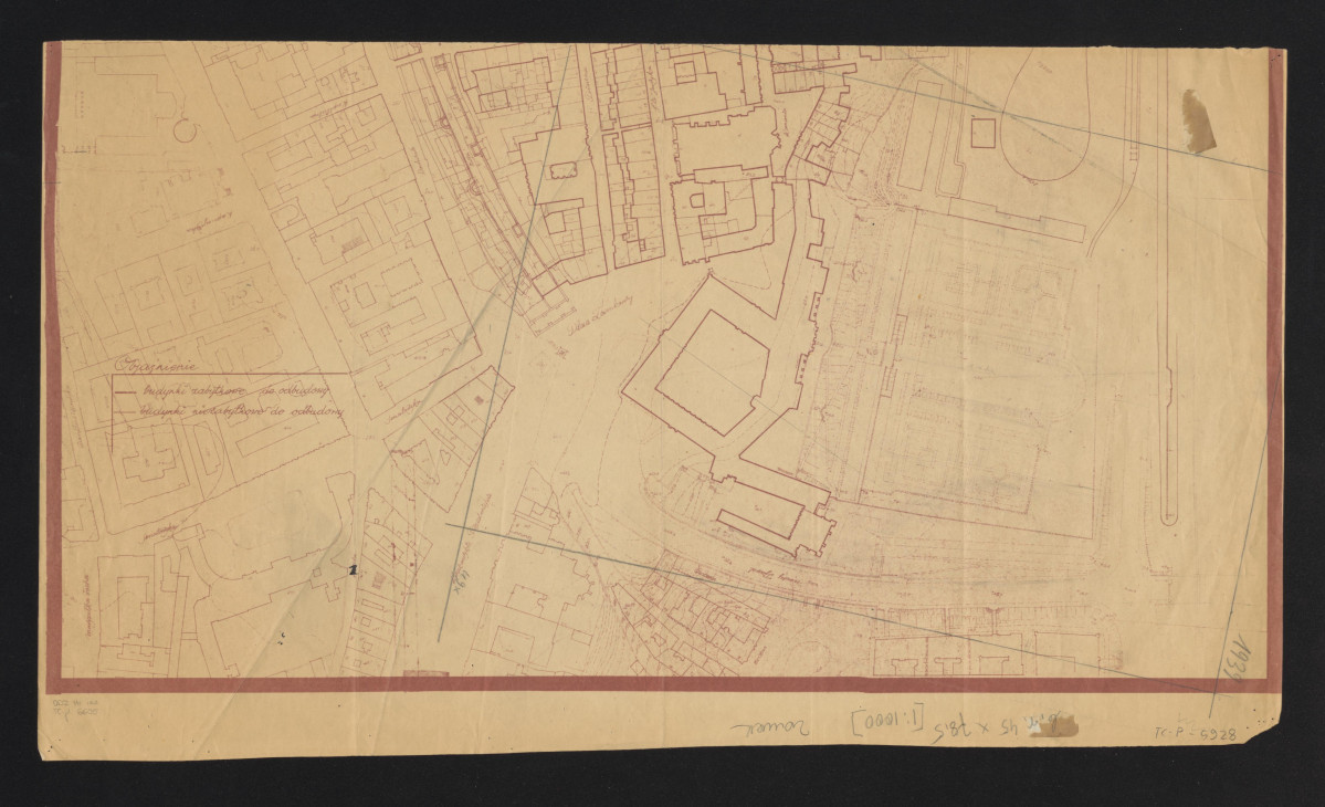 Zamek Królewski; Plac Zamkowy-plan sytuacyjny m.st. Warszawy - wycinek, skan 1