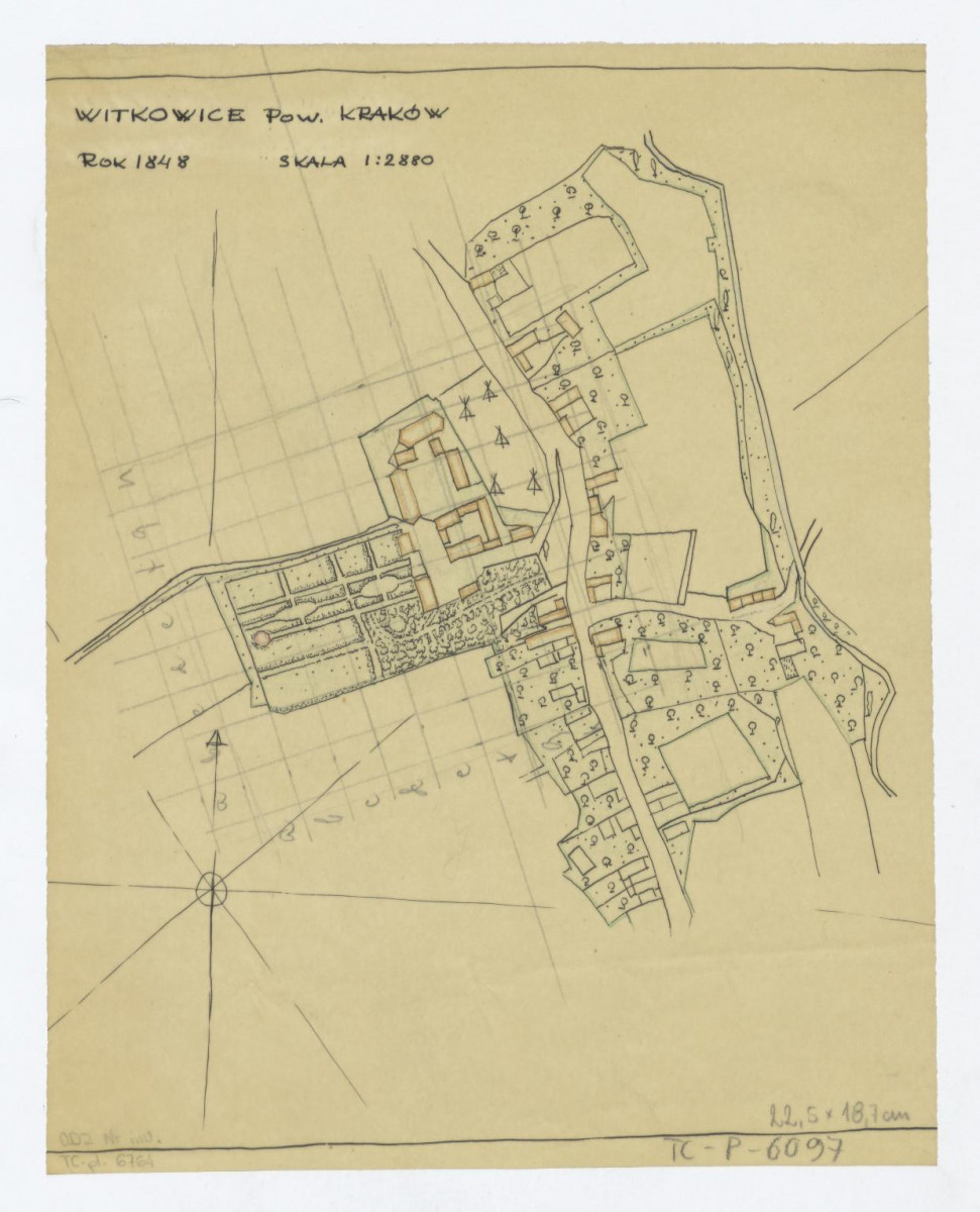 Witkowice (Kraków-Krowodrza)-plan sytuacyjny - stan z 1848 roku, skan 1