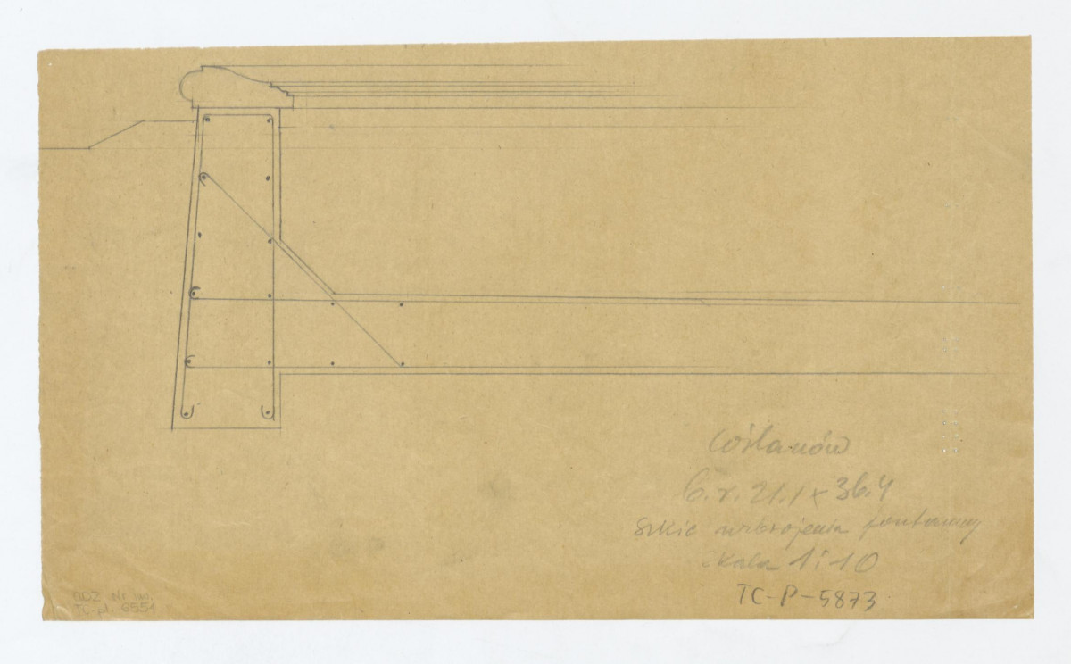 Wilanów-szkic uzbrojenia fontanny, skan 1