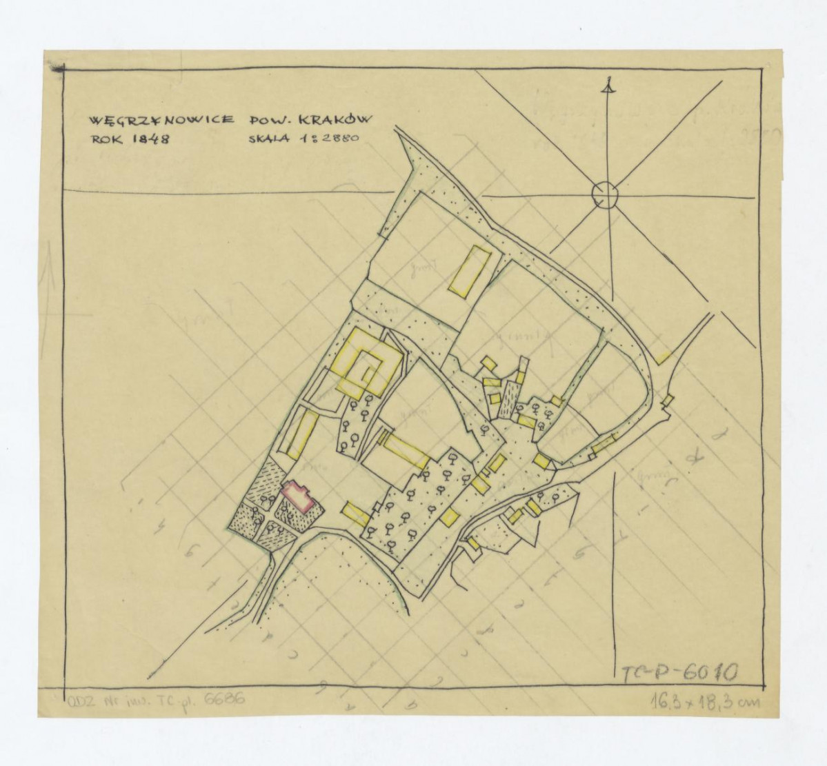 plan sytuacyjny majatku - stan z roku 1848, skan 1