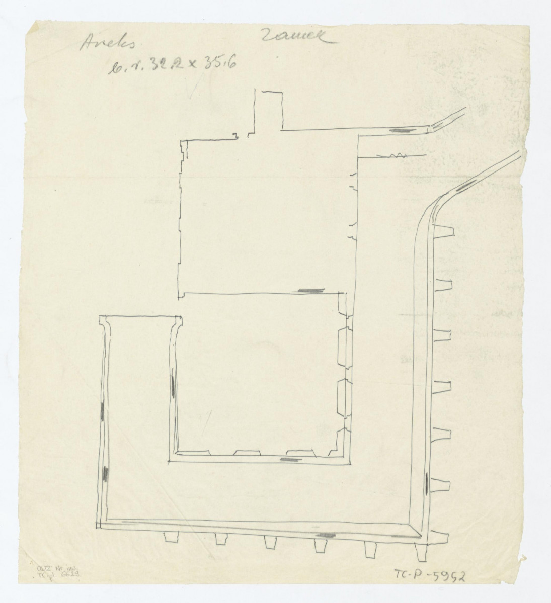 Zamek Królewski-szkic roboczy (aneks), skan 1
