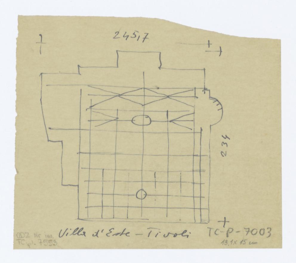 Villa D'este - schemat planu sytuacyjnego, skan 1