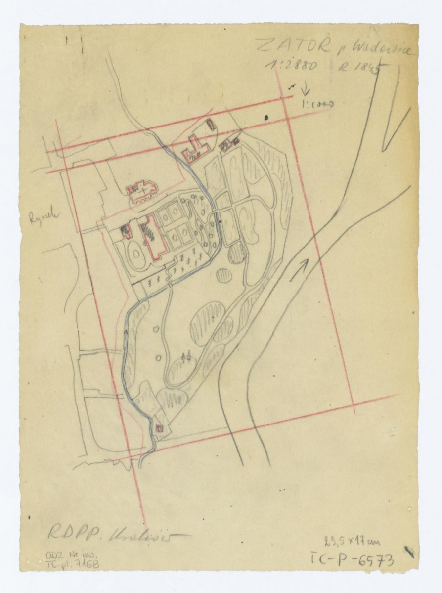 plan sytuacyjny - stan z roku 1845 (odrys), skan 1