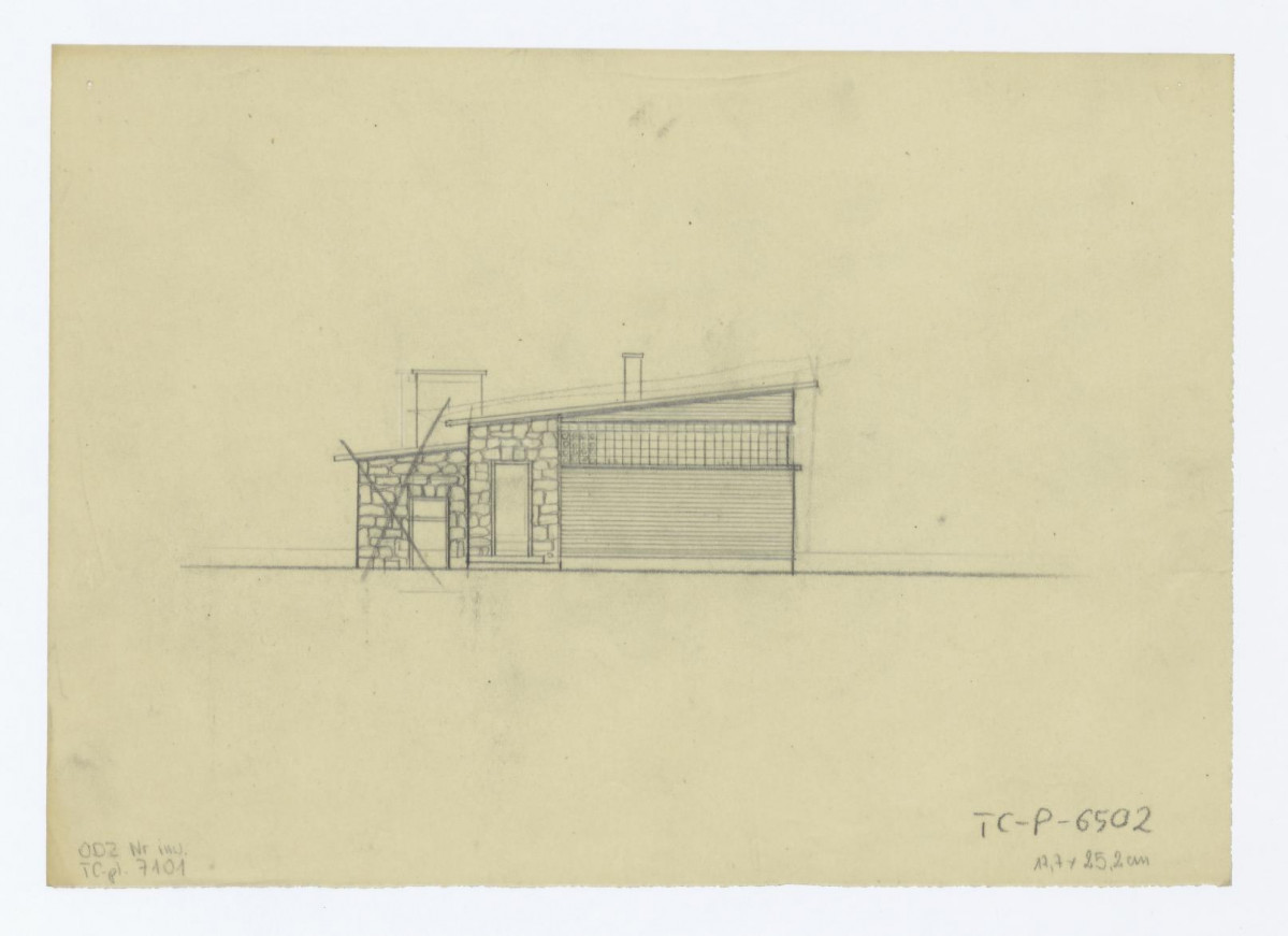 projekt, elewacja boczna, skan 1