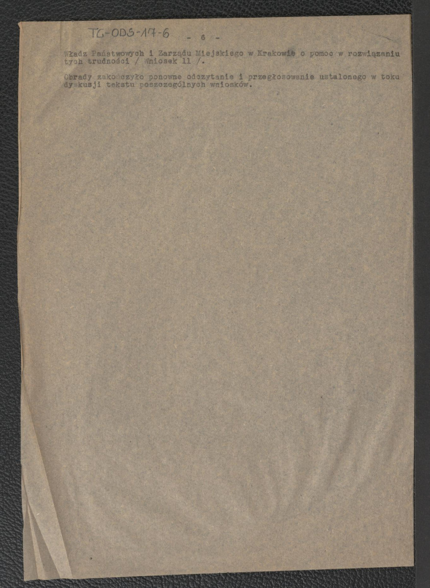 protokół z obrad konferencji etnografów odbytej w Warszawie w Ministerstwie Kultury i Sztuki w dniach 4 i 5 grudnia 1947 r., skan 6