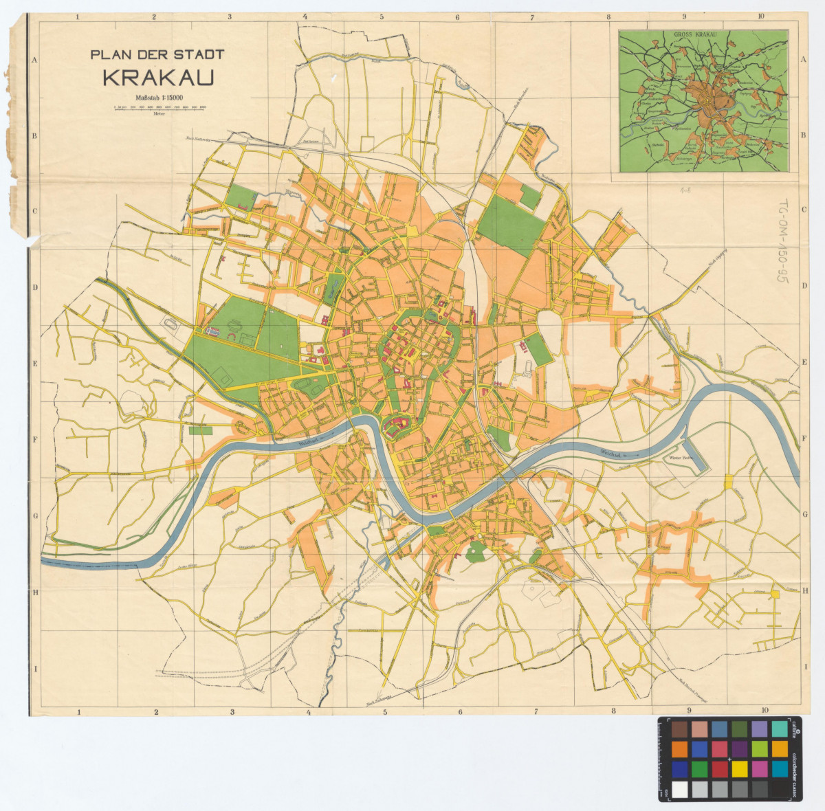 niemieckojęzyczny plan Krakowa (1 : 15000), skan 1