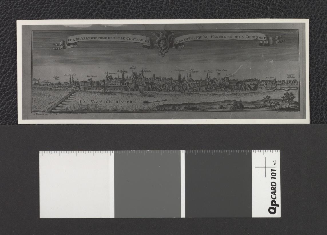 panorama Warszawy w roku 1776 (fotografia dwubarwna reprodukcji ryciny – negatyw w zbiorach Centralnego Biura Inwentaryzacji), skan 1