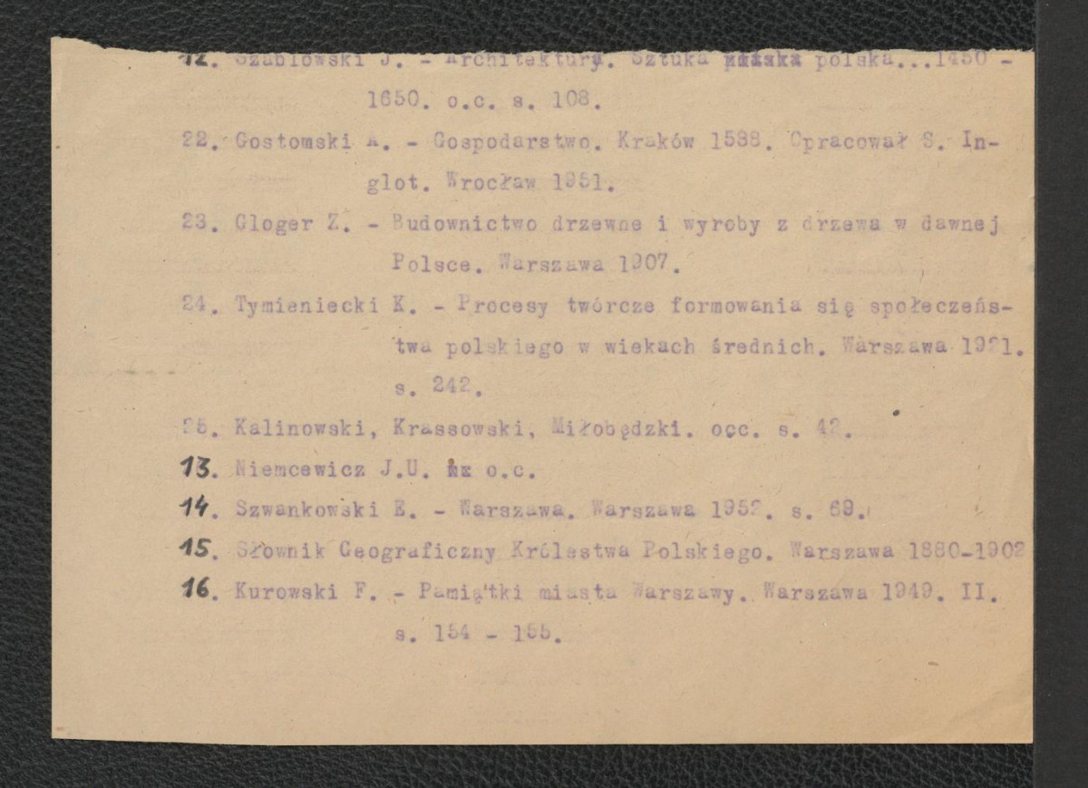 wypis z kwestionariusza Ministerstwa Kultury i Sztuki z 1957 roku, skan 2
