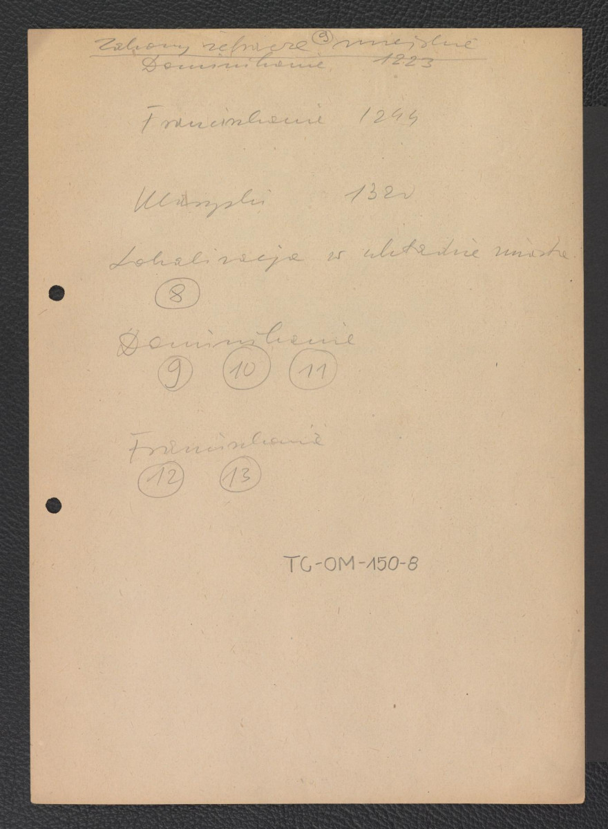 notatka wzmiankująca miejscowe zgromadzenia dominikanów, franciszkanów i klarysek, skan 1