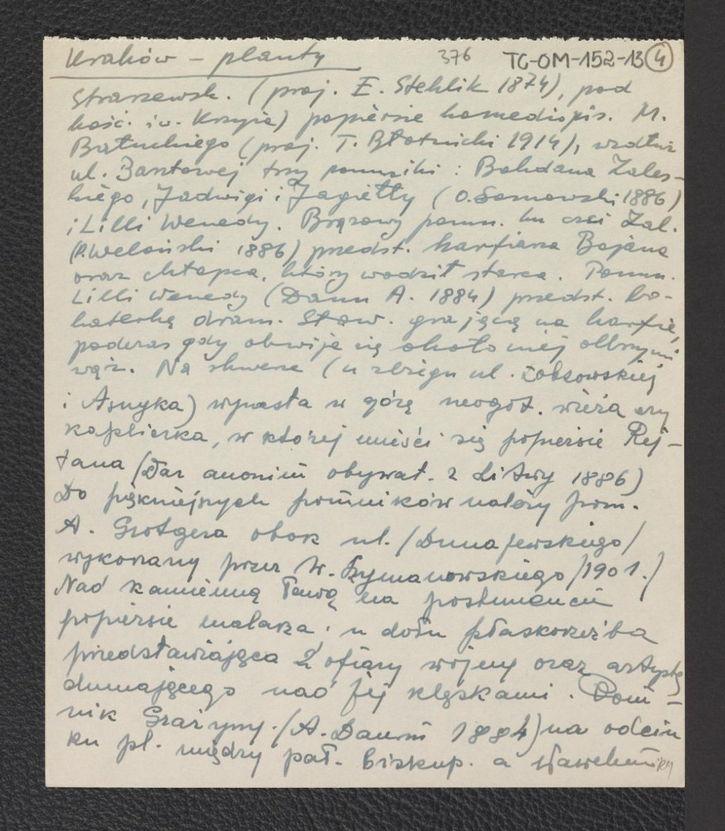 wypis z Estreicher K., Kraków: przewodnik dla zwiedzających miasto i jego okolice, Kraków, 1931, s. 62 dotyczący dziejów Plant, skan 4