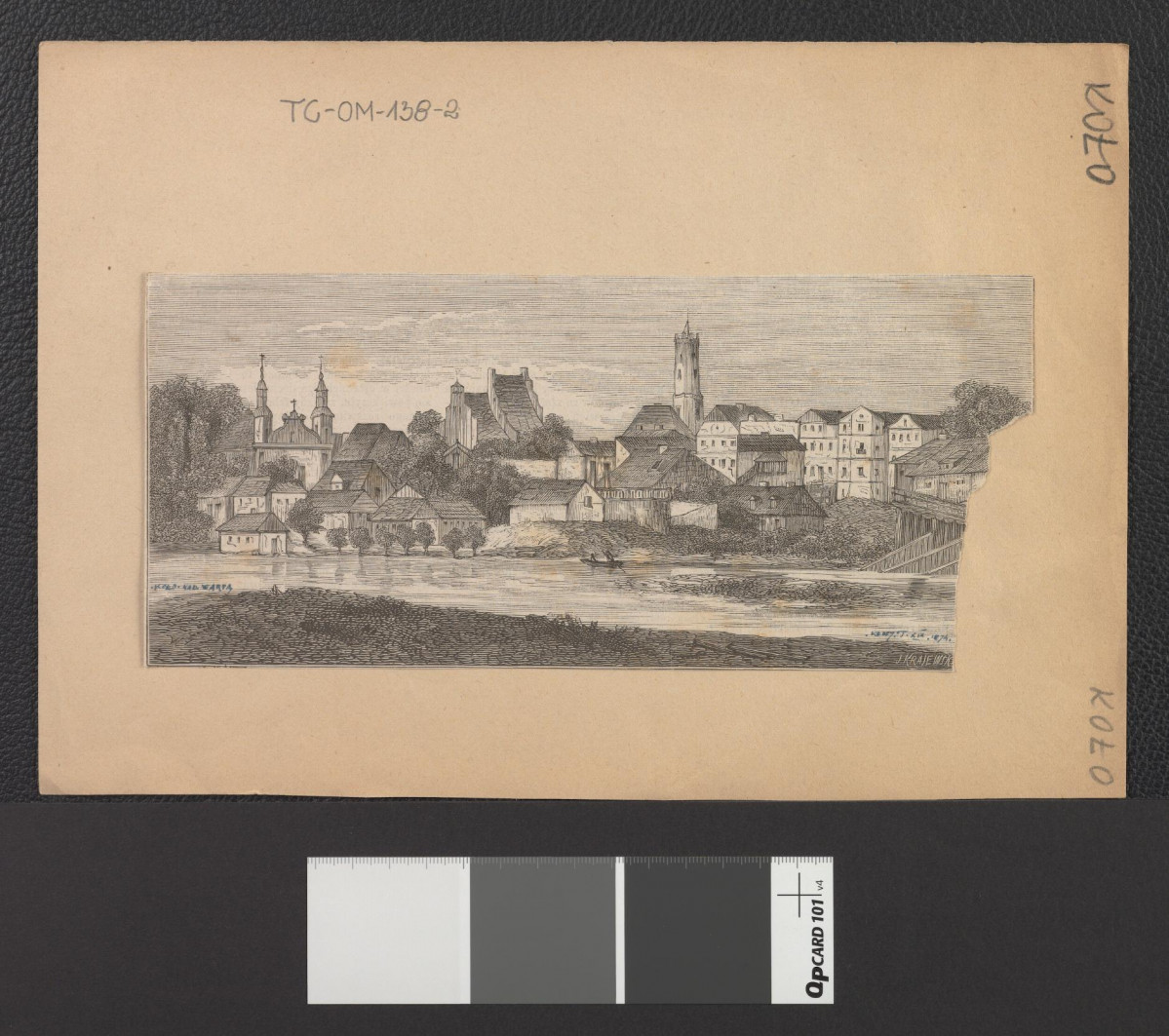 wycinek z „Kłosy” L. XIX (1874) zawierający reprodukcję ryciny autorstwa J. Krajewskiego przedstawiający panoramę wymienionej miejscowości, skan 1