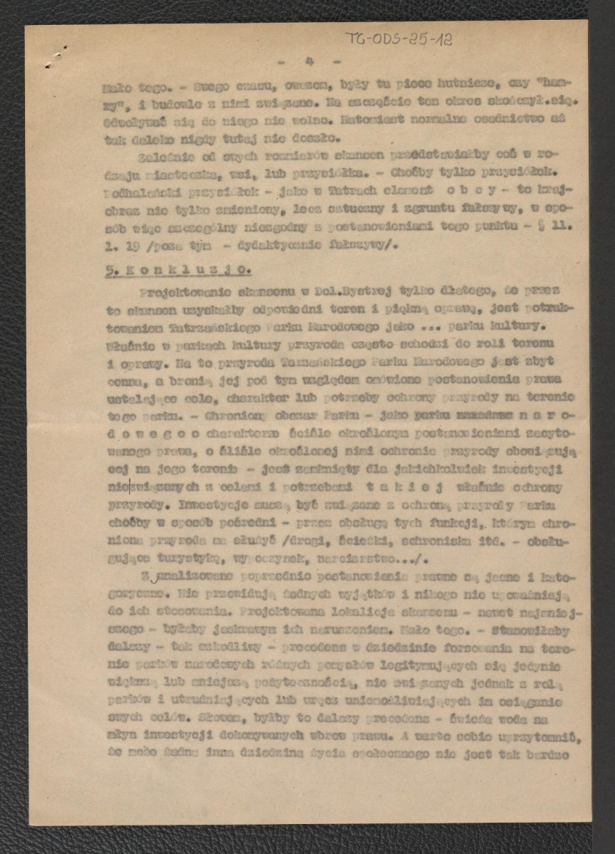 załącznik do wyżej wymienionego protokołu z dnia 18 listopada 1960 roku dotyczący lokalizacji skansenu w Dolinie Bystrej, skan 4