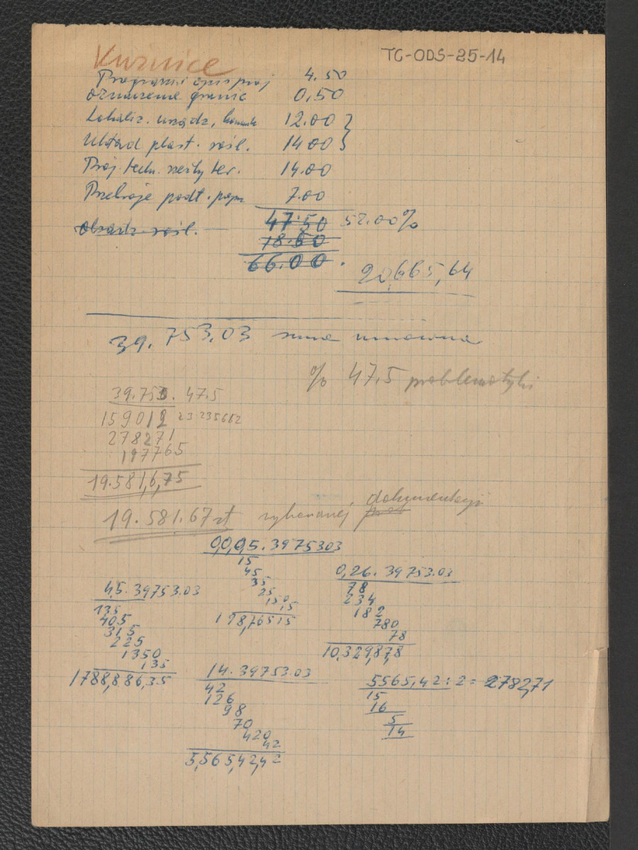 karty o charakterze brudnopisu zawierające m.in. propozycje do projektu skansenu, obliczenia finansowe i wyceny oraz wykaz rodzajów drzew i krzewów występujących na terenie Kuźnic, skan 11