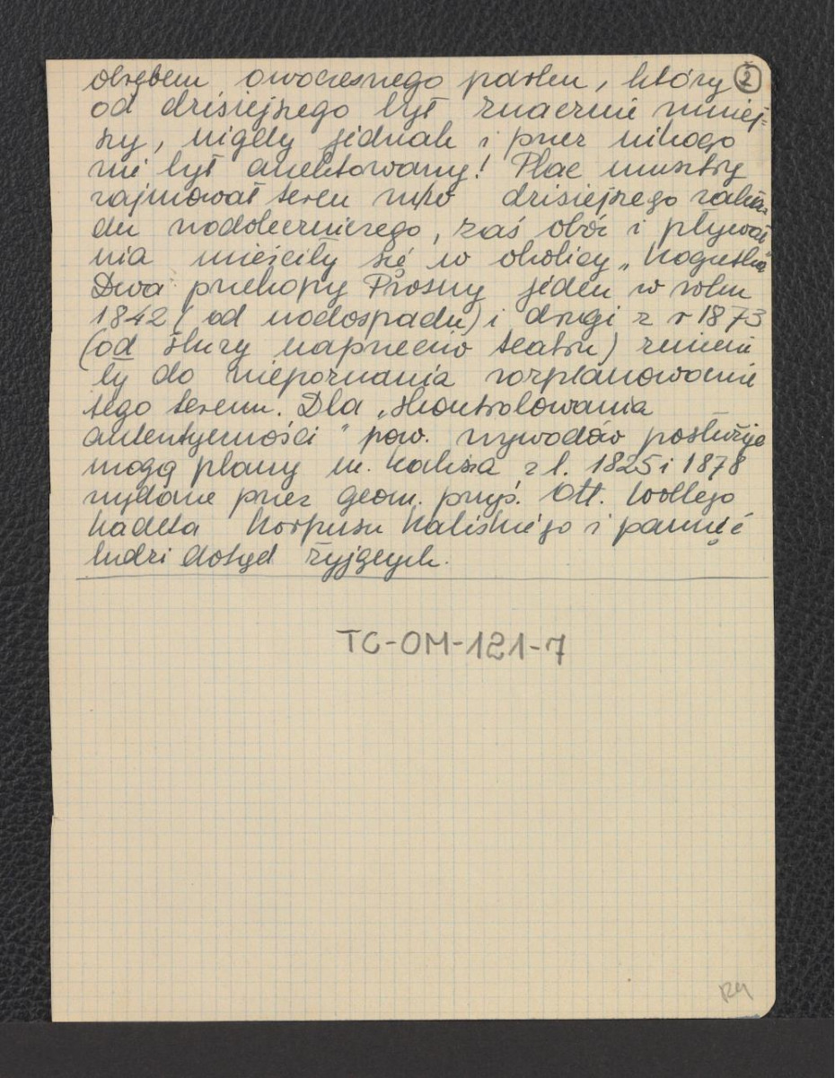 wypis z Szachówna, s. 112 dotyczący dawnego parku miejskiego, skan 3