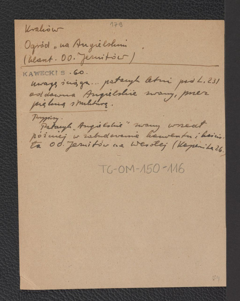 wypis z Kawecki S., s. 60 dotyczący miejscowego pałacyku letniego, skan 1