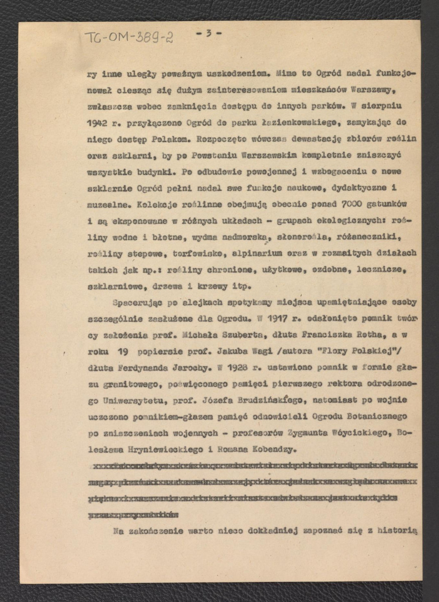 tekst autorstwa L. Kwiatkowskiego pt. „Ogród botaniczny w Warszawie nie tylko w kwitnących bzach”, skan 3