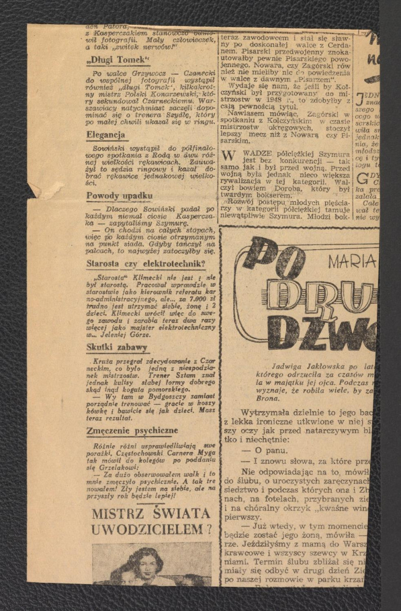 artykuł „Kiedy przestanie nam dokuczać nierozwiązany problem gruzu ?” z 1948 roku (wycinek z gazety codziennej), skan 2