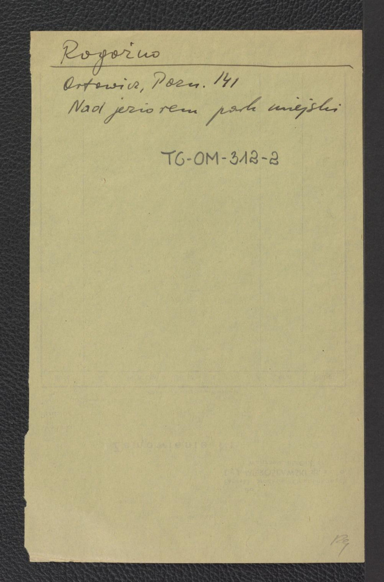 odnośniki bibliograficzne (Orłowicz Mieczysław, Poznań, strona 141) wzmiankujące usytuowanie miejscowego parku miejskiego nad jeziorem, skan 1